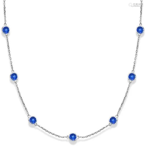 Blue Sapphires Gemstones by The Station Necklace 14k Wh