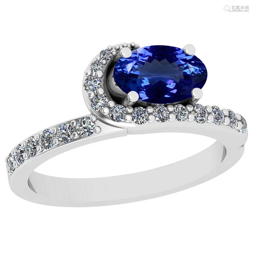 Certified 2.63 Ctw VS/SI1 Tanzanite And Diamond 14K …