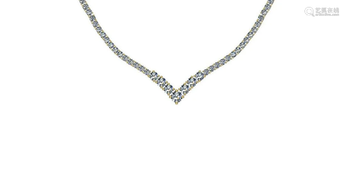 Certified 6.97 Ctw SI2/I1 Diamond 14K Yellow Gold Neckl