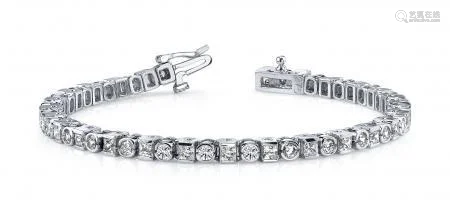 14KT WHITE GOLD 4 CTW G-H VS2/SI1 PRINCESS AND R…