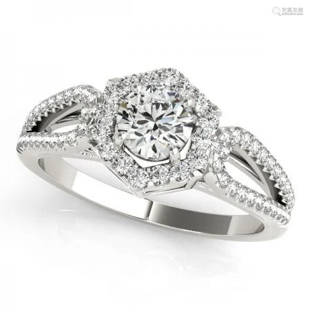 Certified 0.85 Ctw SI2/I1 Diamond 14K White Gold Engage