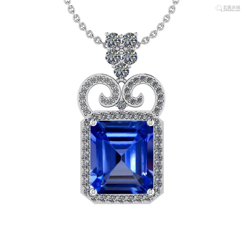 Certified 8.19 Ctw VS/SI1 Tanzanite And Diamond 14K …