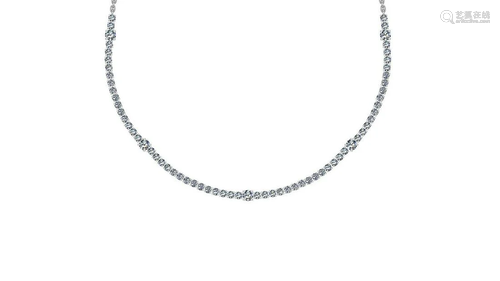 Certified 4.91 Ctw SI2/I1 Diamond 14K White Gold Neckla