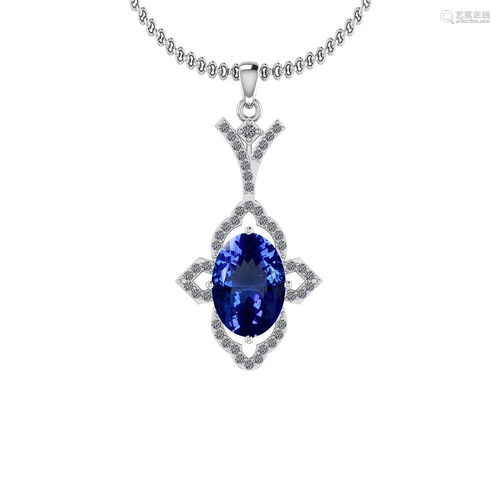 Certified 5.58 Ctw VS/SI1 Tanzanite And Diamond 14K Yel