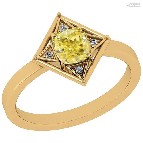 Certified 0.75 Ct GIA Certified Natural Fancy Yellow Di