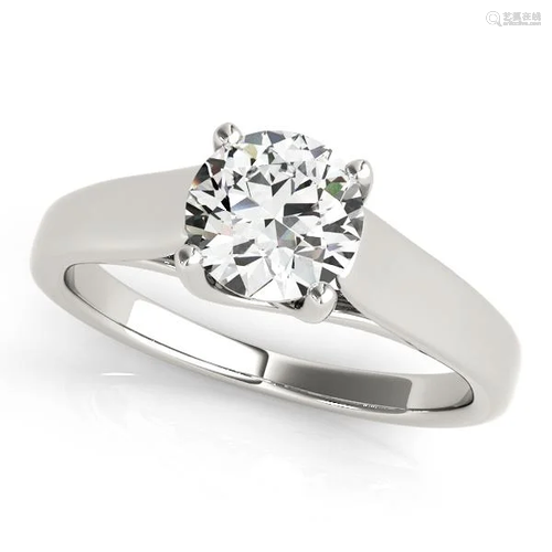 Certified 0.60 Ctw SI2/I1 Diamond 14K White Gold Solita