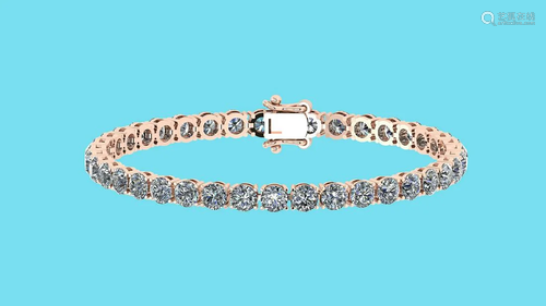 Certified 2.00 Ctw SI2/I1 Diamond Tennis Bracelet 14K R