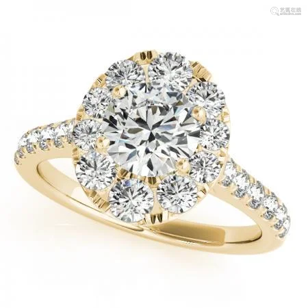 Certified 1.45 Ctw SI2/I1 Diamond 14K Yellow Gold Engag