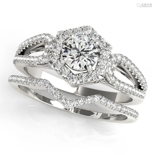 Certified 1.35 Ctw SI2/I1 Diamond 14K White Gold Engage