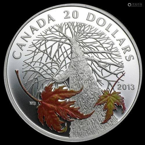 2013 Canada 1 oz Silver $20 Maple Canopy Autumn