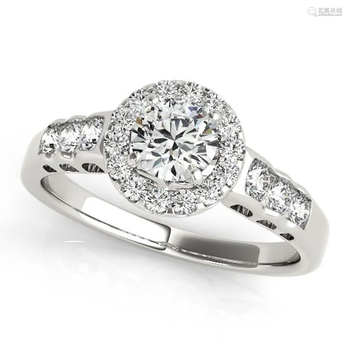 Certified 1.05 Ctw SI2/I1 Diamond 14K White Gold Weddin