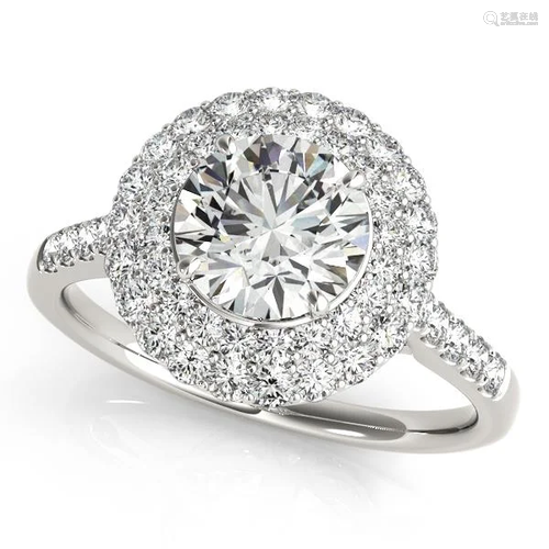 Certified 1.27 Ctw SI2/I1 Diamond 14K White Gold Engage