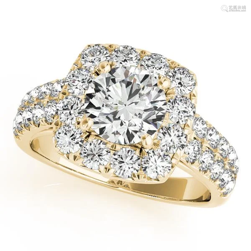 Certified 1.50 Ctw SI2/I1 Diamond 14K Yellow Gold Engag