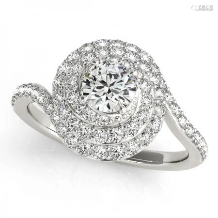 Certified 0.90 Ctw SI2/I1 Diamond 14K White Gold Engage