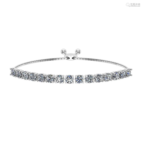 0.67 Ctw SI2/I1 Diamond 14K White Gold Slide Bracelet