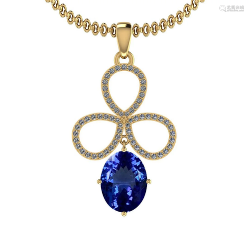 Certified 4.49 Ctw VS/SI1 Tanzanite And Diamond 14k Yel