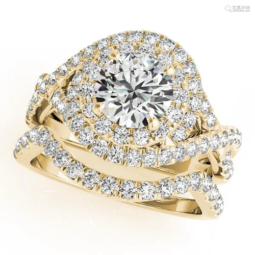 Certified 2.25 Ctw SI2/I1 Diamond 14K Yellow Gold Brida