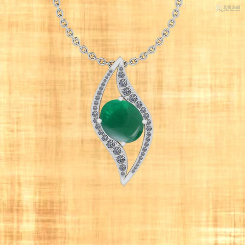 Certified 6.98 Ctw Emerald And Diamond I1/I2 14K Yellow