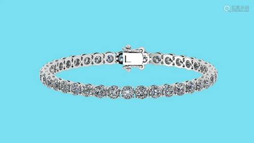 Certified 5.50 Ctw SI2/I1 Diamond Tennis Bracelet 14K W