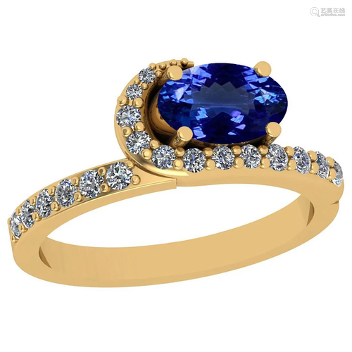 Certified 2.63 Ctw VS/SI1 Tanzanite And Diamond 14K Yel