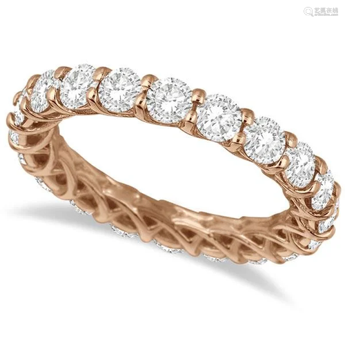 Luxury Diamond Eternity Anniversary Ring Band 14k Rose