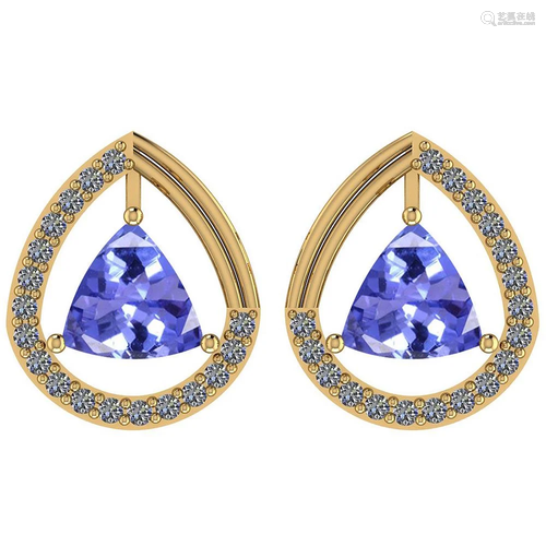 Certified 1.32 Ctw VS/SI1 Tanzanite and Diamond 14K Yel