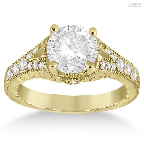 Antique style Style Art Deco Diamond Engagement Ring 14