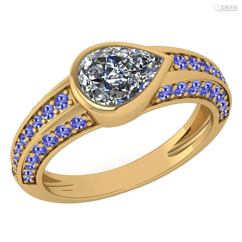 Certified 1.72 Ctw I2/I3 Tanzanite And Diamond 14K Yell