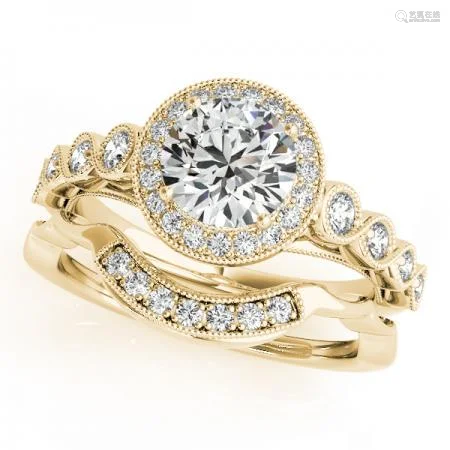 Certified 1.02 Ctw SI2/I1 Diamond 14K Yellow Gold Brida