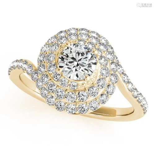 Certified 0.90 Ctw SI2/I1 Diamond 14K Yellow Gold Engag