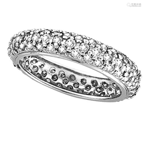 Pave Set Eternity Diamond Ring Band in 14K White Gold 1