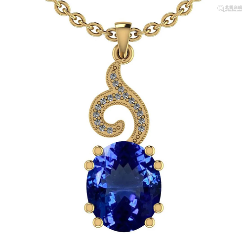 3.32 Ctw VS/SI1 Tanzanite And Diamond 14K Yellow …