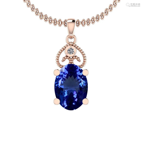 Certified 4.68 Ctw VS/SI1 Tanzanite and Diamond 14K …