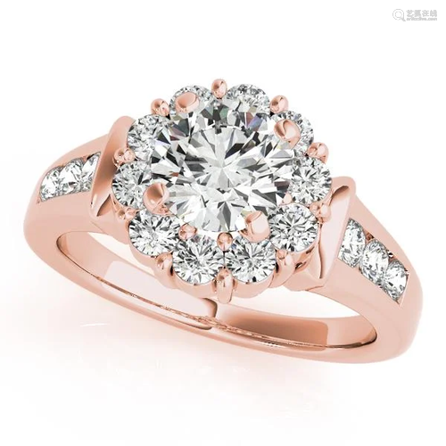 Certified 1.75 Ctw SI2/I1 Diamond 14K Rose Gold Engagem