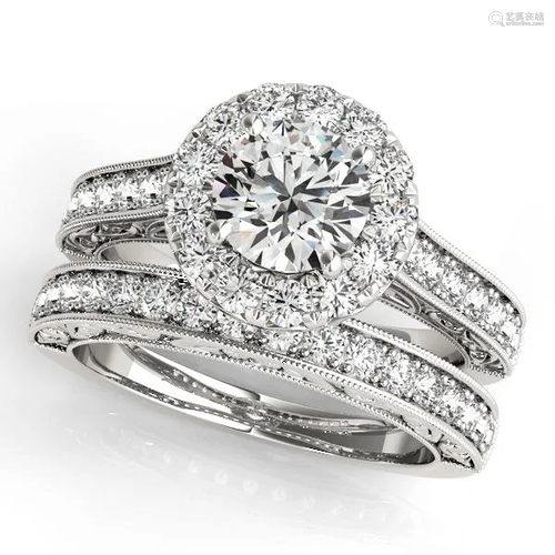 Certified 1.40 Ctw SI2/I1 Diamond 14K White Gold Engage