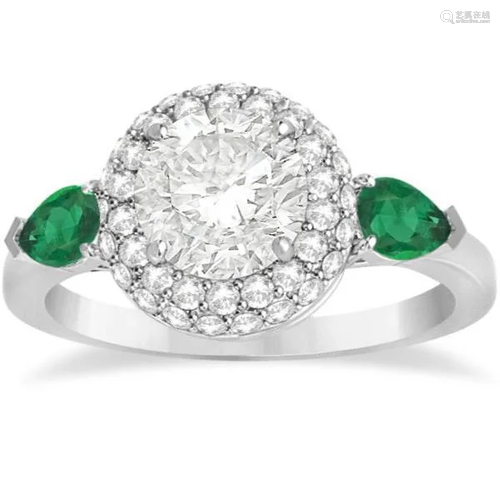 1.75 CTW Emerald and Diamond Engagement Ring Setting Pl