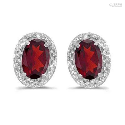 Diamond and Ruby Earrings in 14k White Gold 1.20ctw