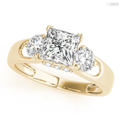 Certified 0.98 Ctw SI2/I1 Diamond 14K Yellow Gold three