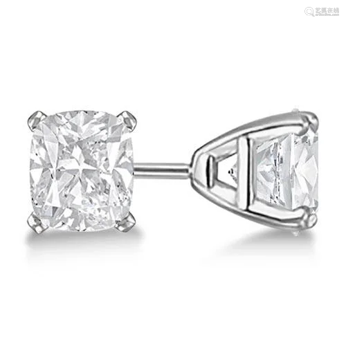 0.75ctw. Cushion-Cut Diamond Stud Earrings 14kt White G