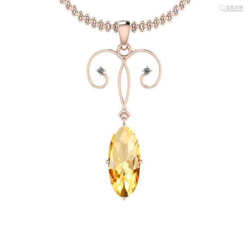 Certified 3.28 Ctw Yellow Topaz And Diamond I2/I3 14K R