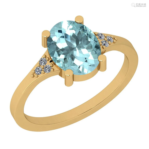 1.75 Ctw VS/SI1 Aquamarine And Diamond 14K Yello…