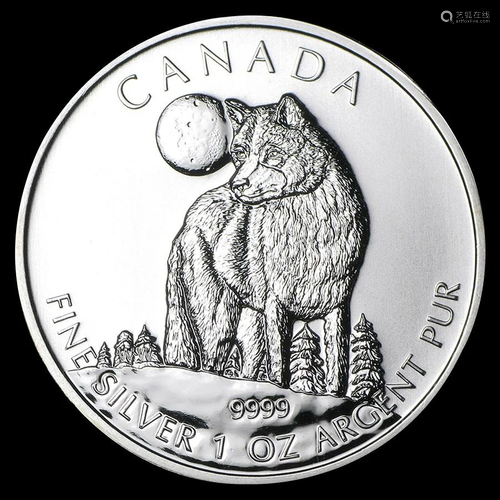 2011 Canada 1 oz Silver Wildlife Series Wolf