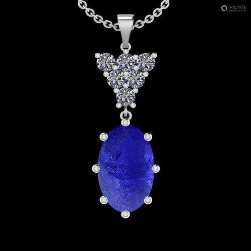 Certified 3.36 Ctw Tanzanite And Diamond SI2/I114K …