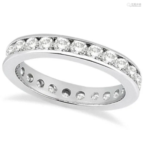 Channel-Set Diamond Eternity Ring Band in platinum 1.75