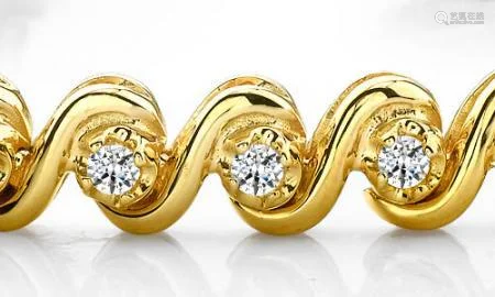 14KT YELLOW GOLD .65 CTW G-H VS2/SI1 DIAMOND TENNI…