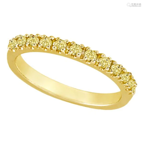 Yellow Canary Diamond Stackable Ring Band 14k Yellow Go