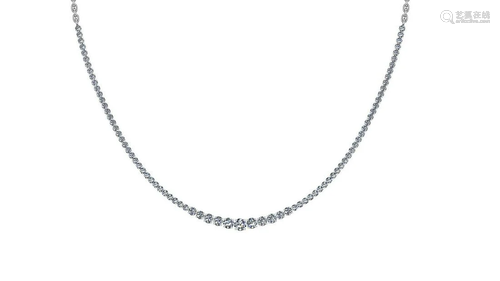 Certified 10.24 Ctw SI2/I1 Diamond 14K White Gold Neckl