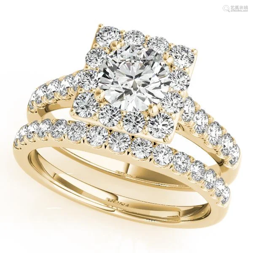 Certified 1.40 Ctw SI2/I1 Diamond 14K Yellow Gold Engag