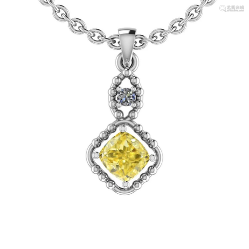 Certified 0.67 Ct Natural Fancy Yellow And White Diamon