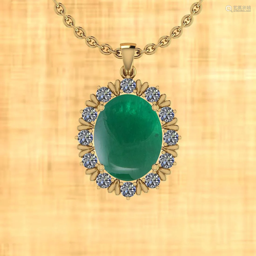 Certified 7.88 Ctw Emerald And Diamond I1/I2 14K Yellow